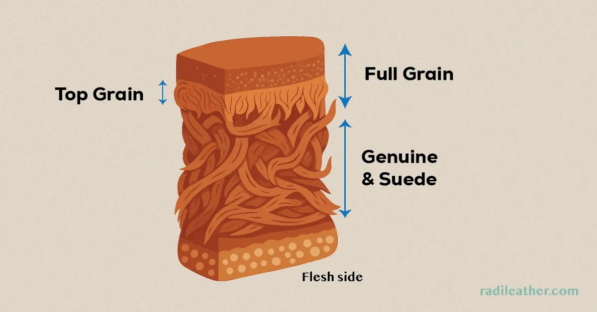 Full grain Genuine Suede Leather