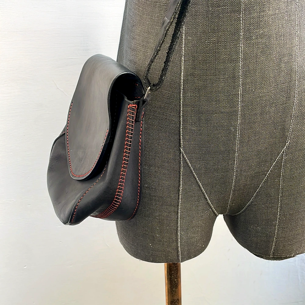leather crafting class - side bag